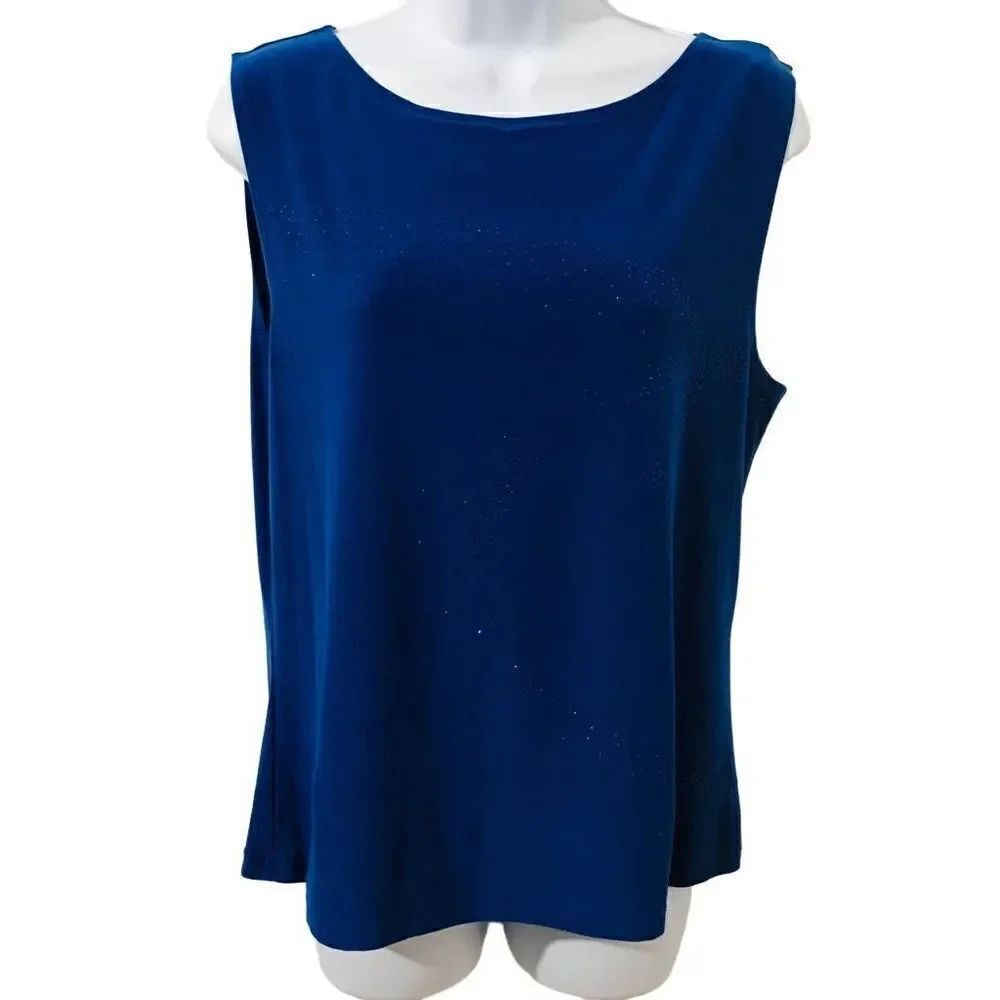 style and Company collection Blue sleeveless blouse size L. A213